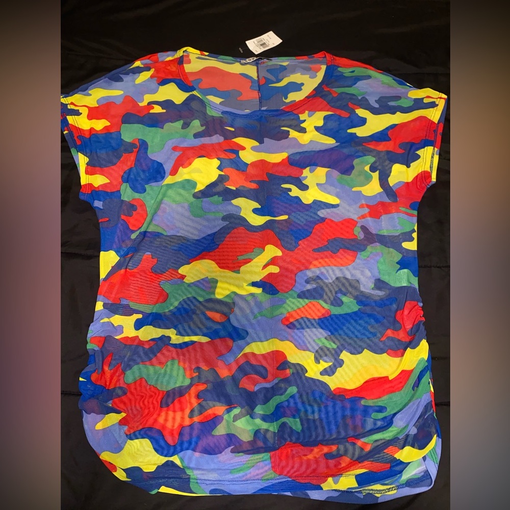 Beautiful Women’s Mesh Multi-color Blouse Size 1X